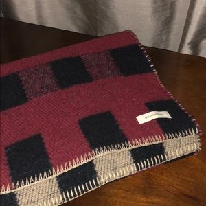 Burberry reversible stripe & check wool/cshm scarf